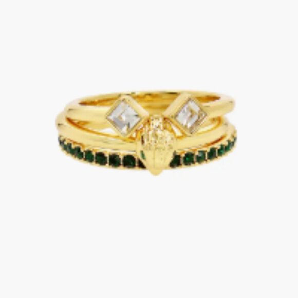 KURT GEIGER LONDON Set of 3 Crystal Eagle Stackable Rings SIZE 8 - Picture 5 of 8